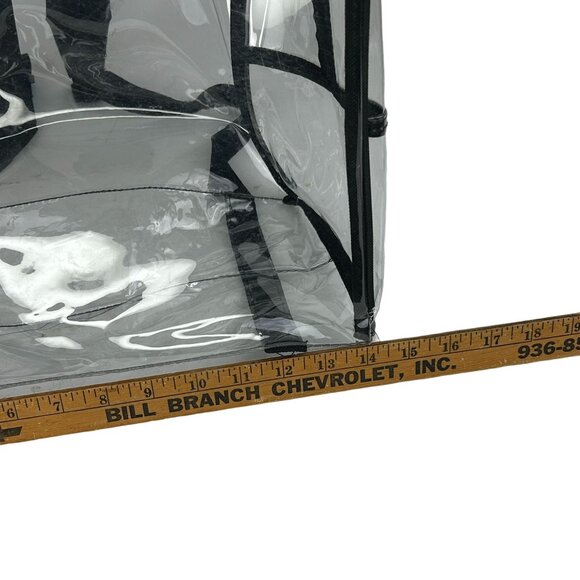 Clear Waterproof Backpack Security Approved Bookbag Black Trim Vinyl PVC - Picture 6 of 8